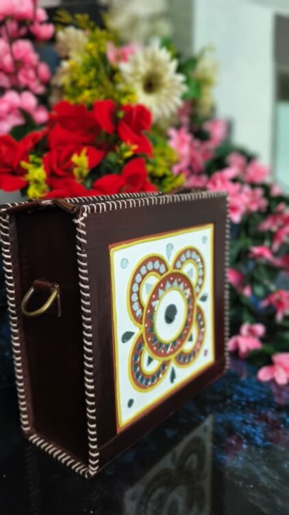 Hand-Painted Mirror-Tile Box Bag