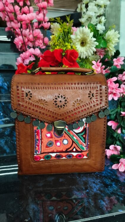 Kutchi Coin-Charm Leather Satchel